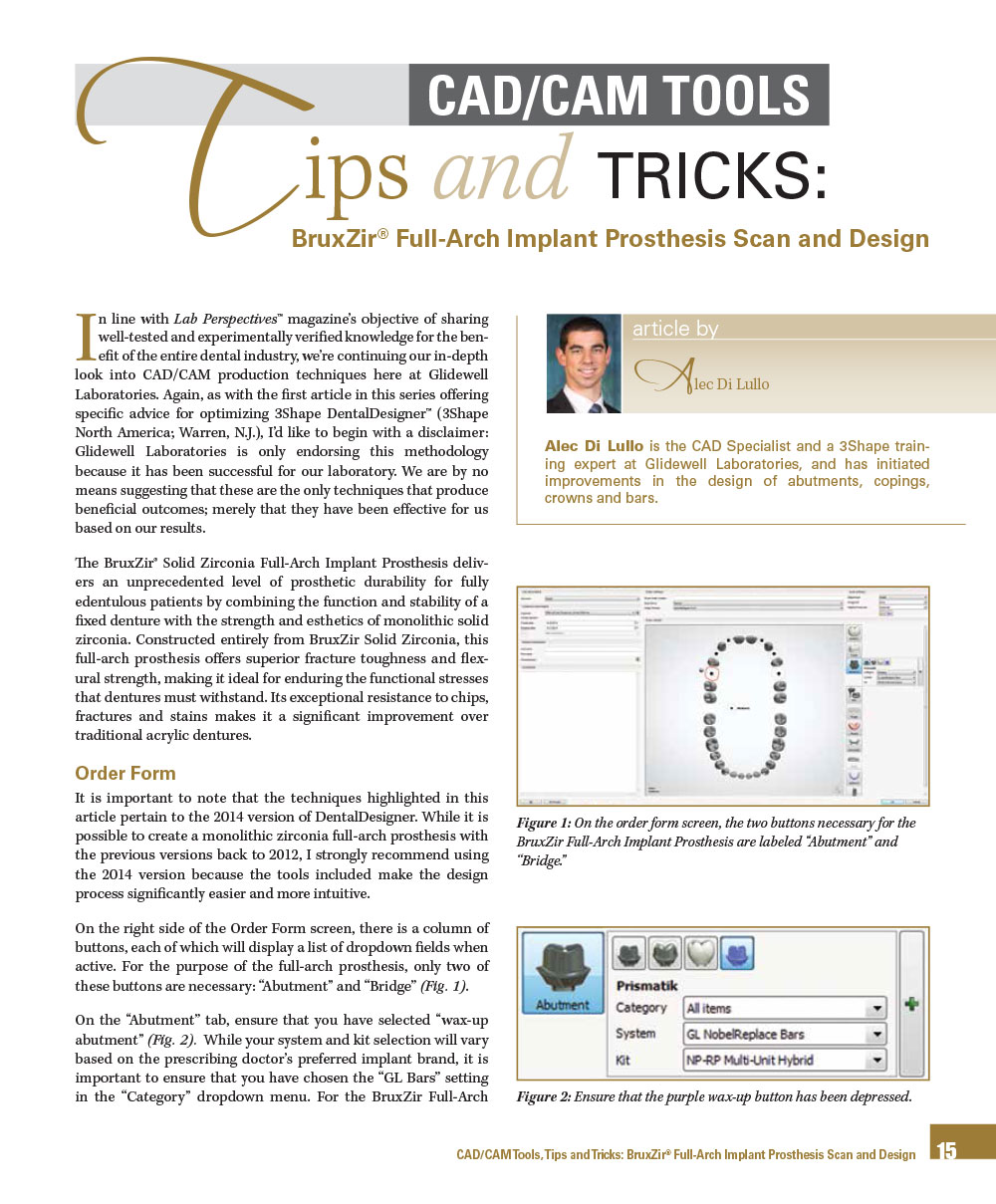 CAD/CAM TOOLS - Tips and TRICKS: BruxZir® Full-Arch Implant Prosthesis Scan and Design
