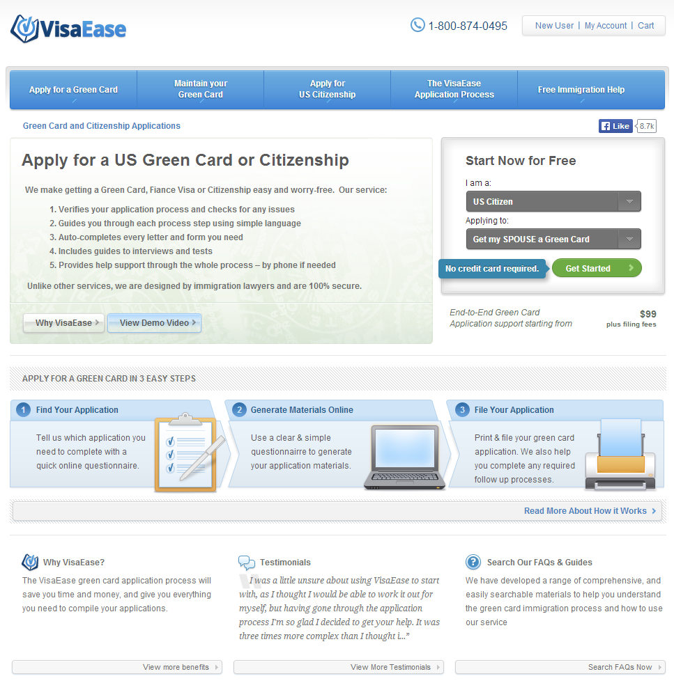 VisaEase - Website Screenshot - 1