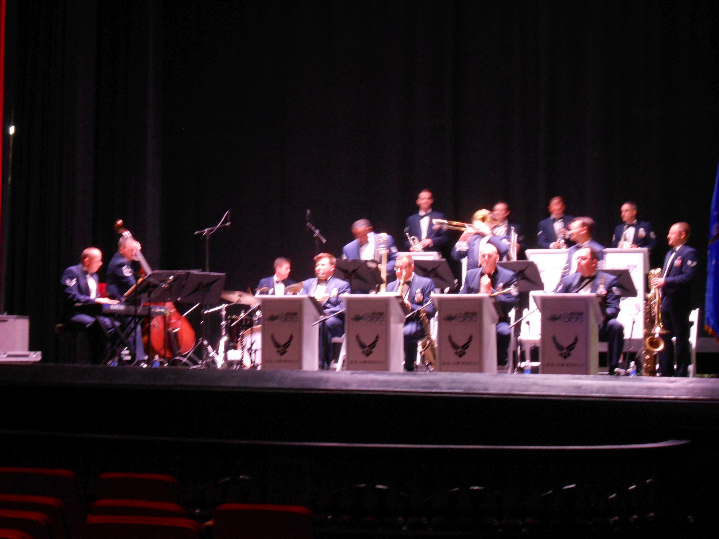 Rhythm in Blue Jazz ensemble on stage at The Beacon Theatre in Hopewell VA.