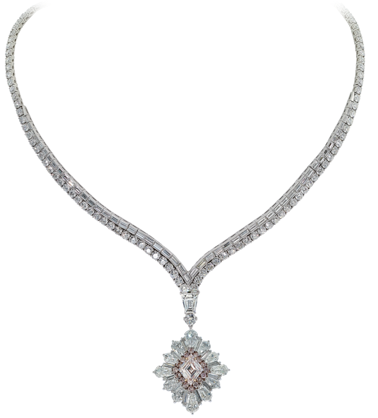 David Mor Diamond Kite Pendant Necklace
