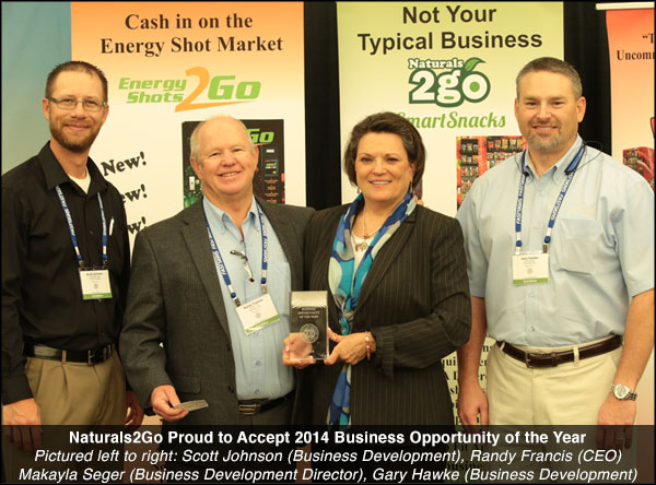 Naturals2Go Healthy Vending Business Team Accepts Business Opportunity of the Year Award
