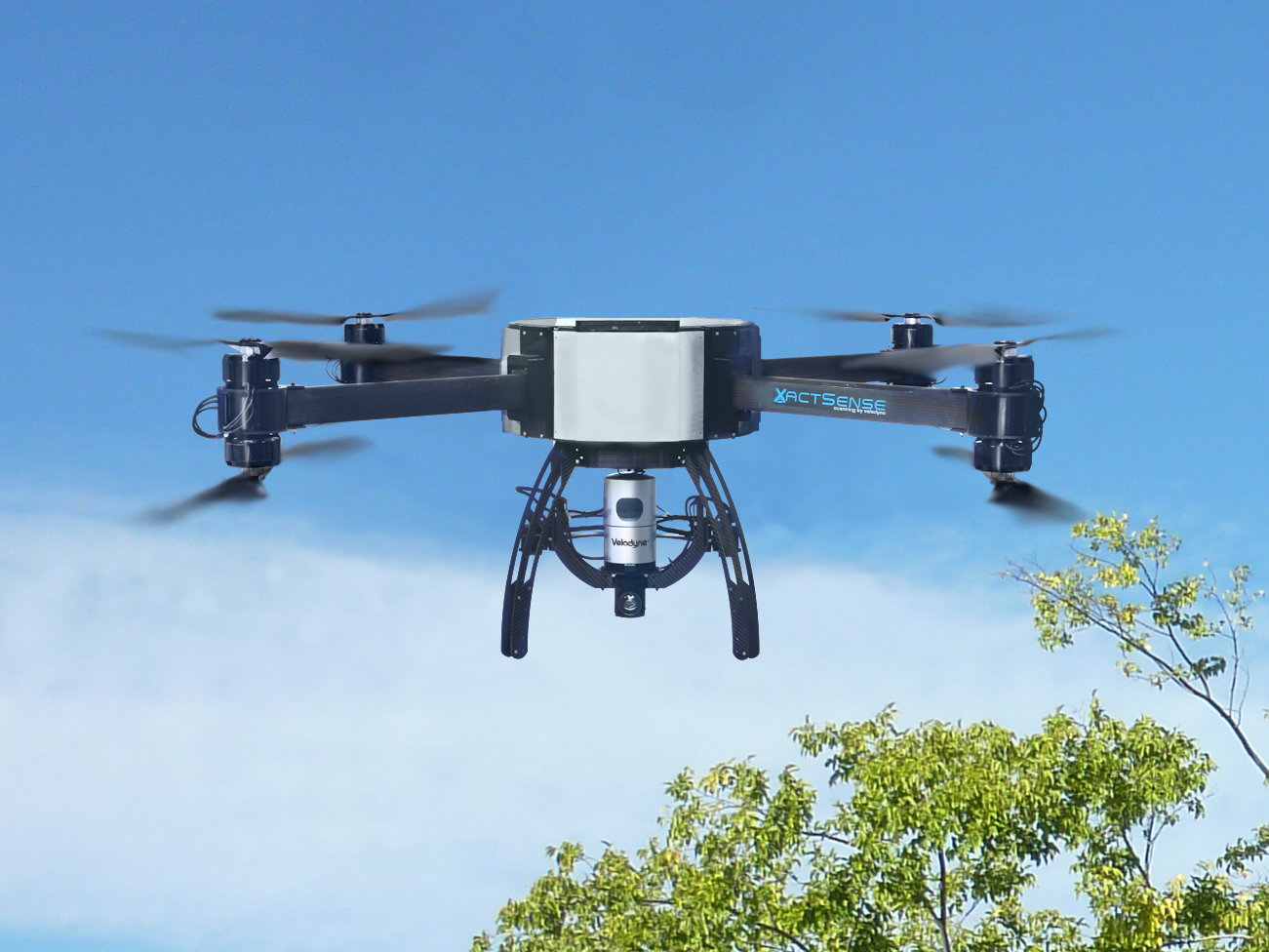 XactMaps UAV equipped with Velodyne’s HDL-32E 3D real-time LiDAR sensor