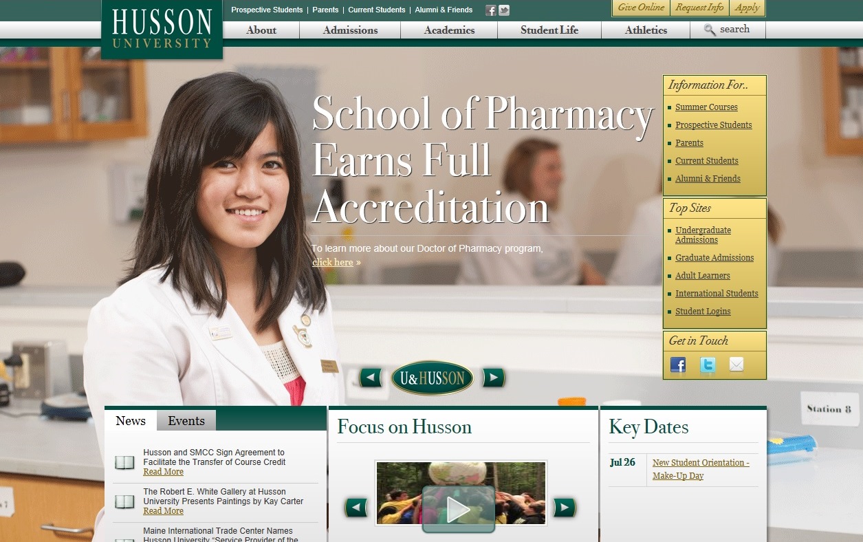 The Accreditation Council for Pharmacy Education (ACPE) has granted full accreditation status to Husson University’s School of Pharmacy.