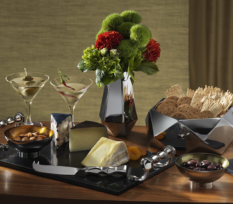 Mary Jurek Design stainless steel tabletop, barware for the most sylish holiday decorating and entertaining.