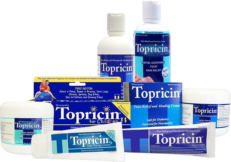 The floor display features flexible shelving for numerous display options of any type/size of Topricin formulas