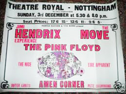 Original 1967 Jimi Hendrix/Pink Floyd England Concert Tour Posters