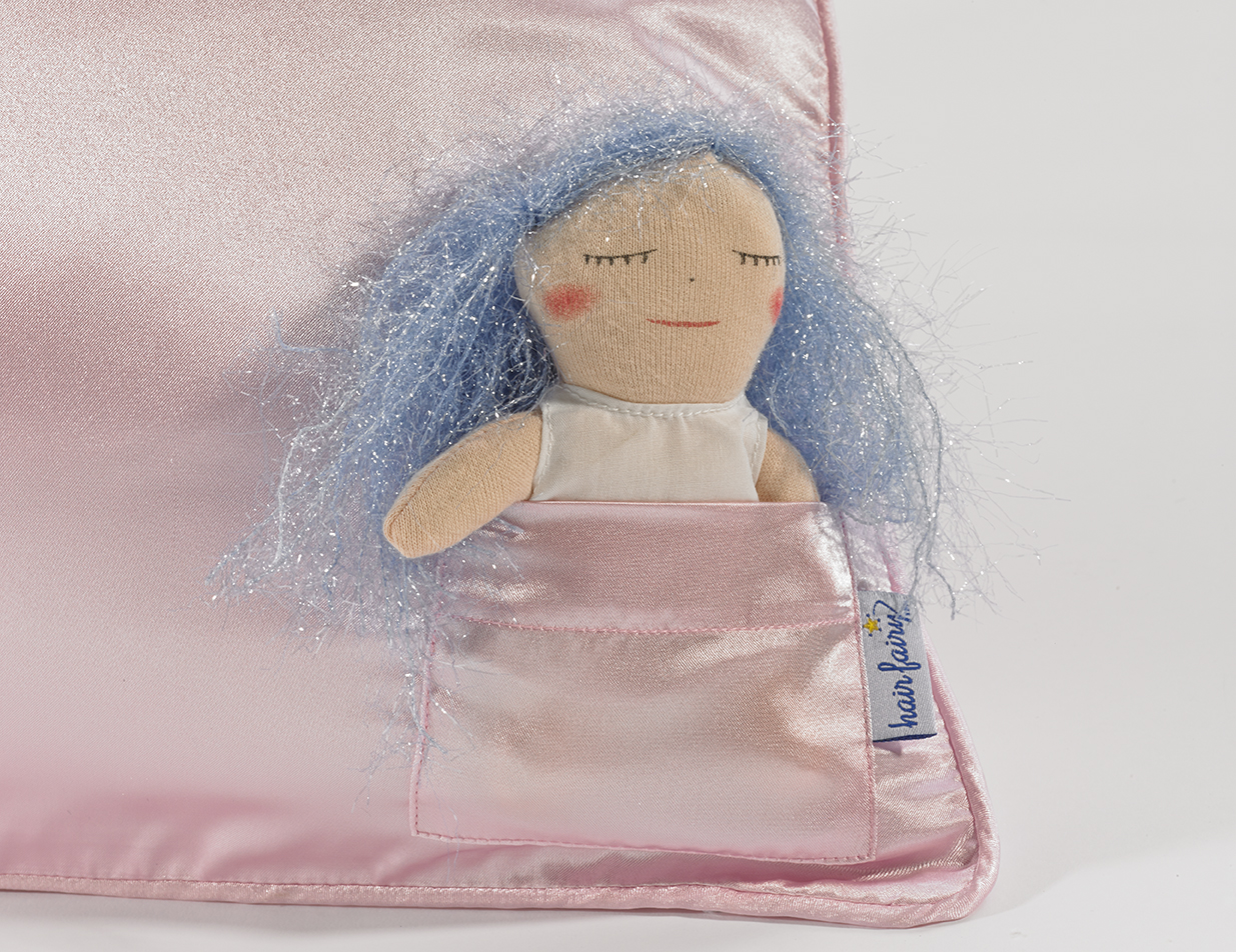 Each Hair Fairy pillowcase comes with an adorable Harriet fairy doll tucked into a special pocket