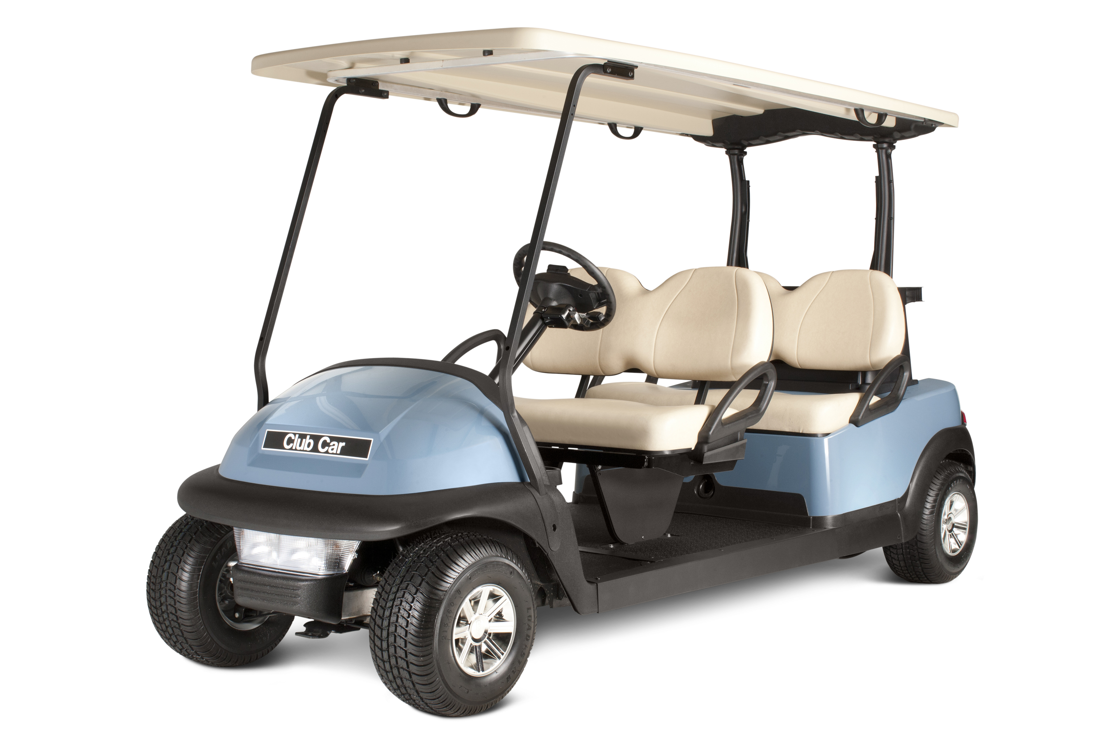 Four-passenger Precedent golf cars are also available for campground rentals.