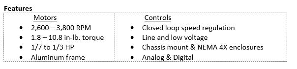 Brushless DC Motor & Control Features