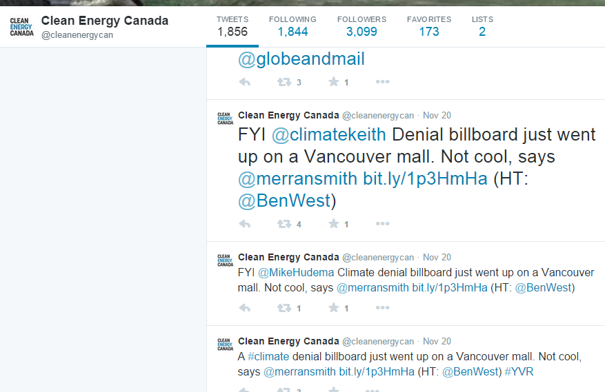 Clean Energy Canada tweet