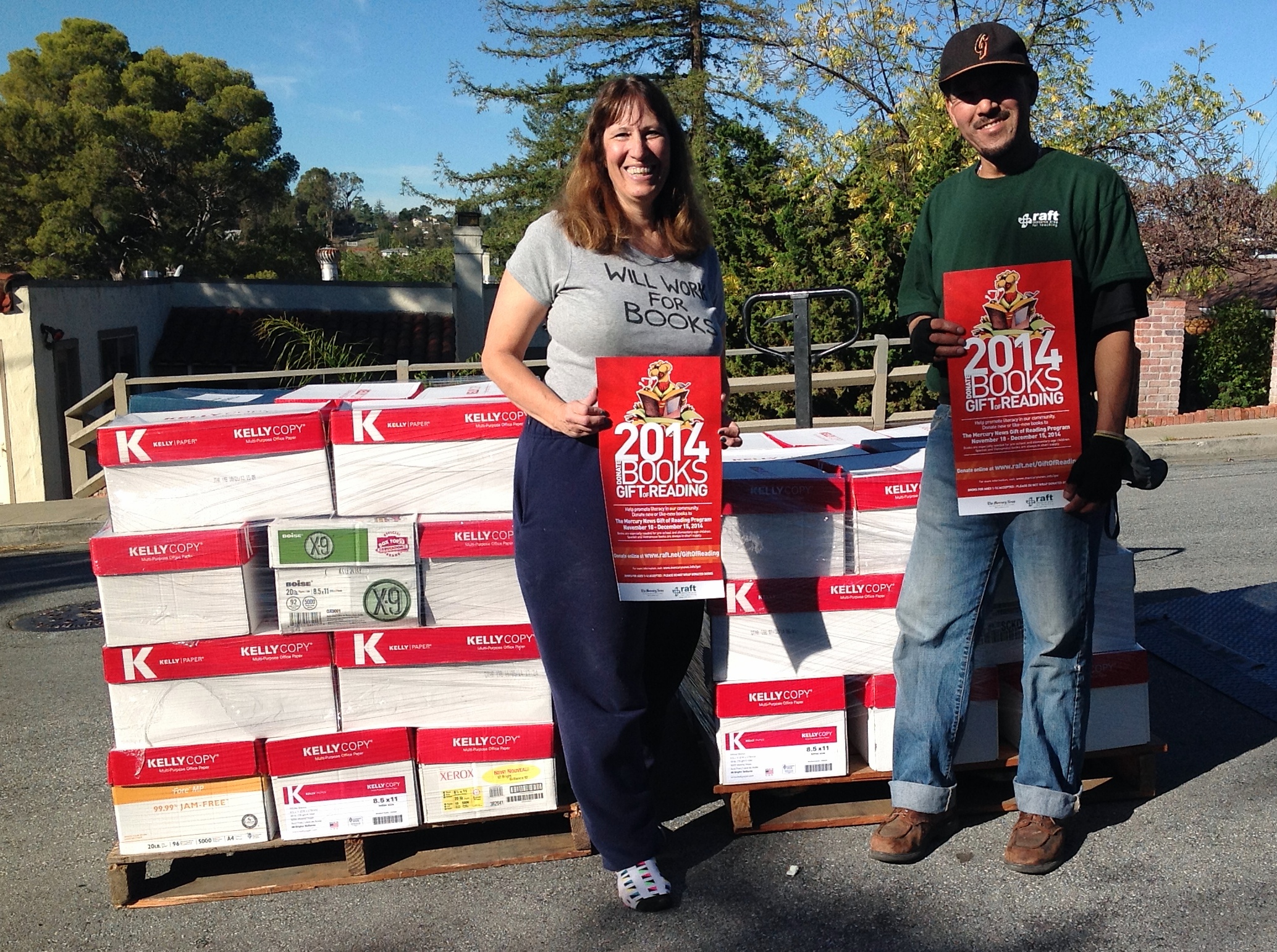 Sharon Levin from Redwood City donated thousands of books to the Gift of Reading book drive