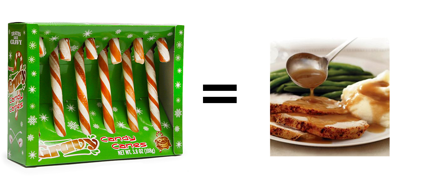 Gravy Candy Canes don't pour well