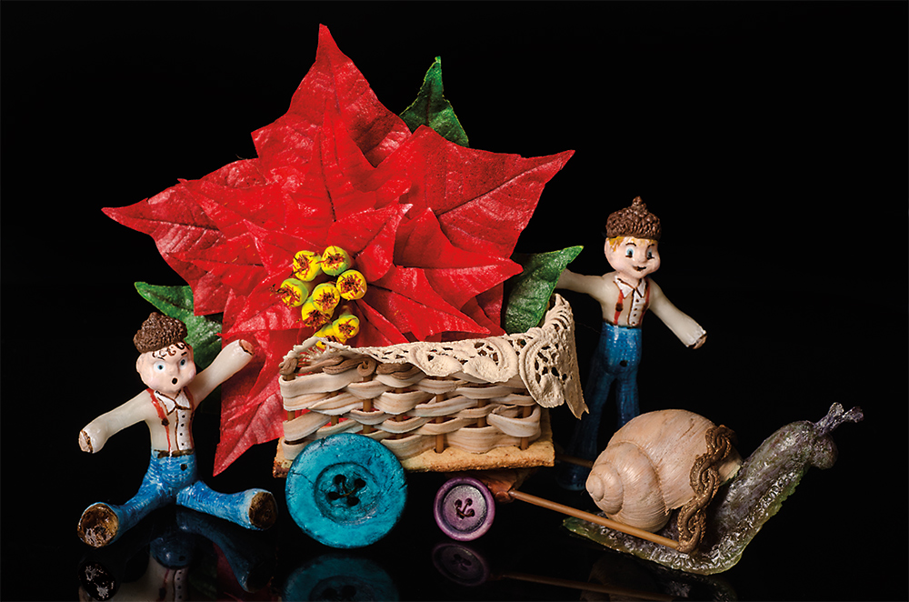 By Lisa Berczel featuring Premium Wafer Paper poinsettia.