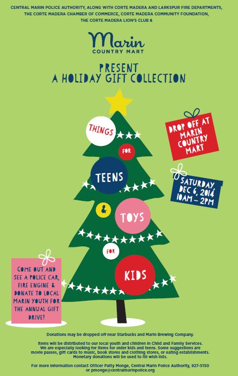 The Toy Drive for Teens & Kids at Marin Country Mart, December 6