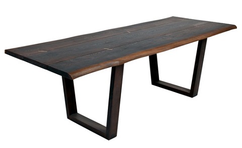 Kava Dining Table With Live Edge In Seared Oak HSGR135 from Nuevo Living