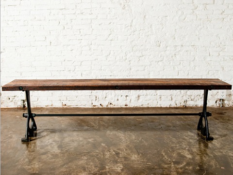 V32 Dining Bench In Reclaimed Wood And Metal HGDA133 from Nuevo Living