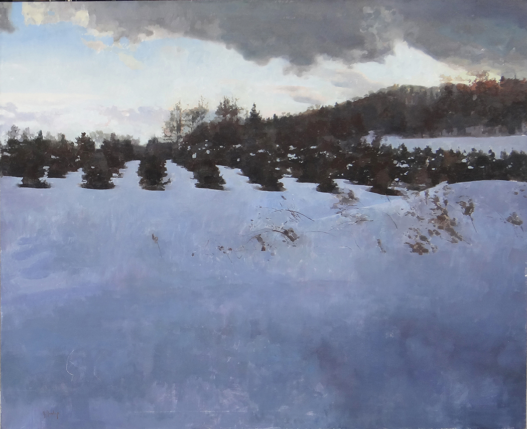 Hollis Dunlap, “Winter Fields”, oil on linen, 50"x60"