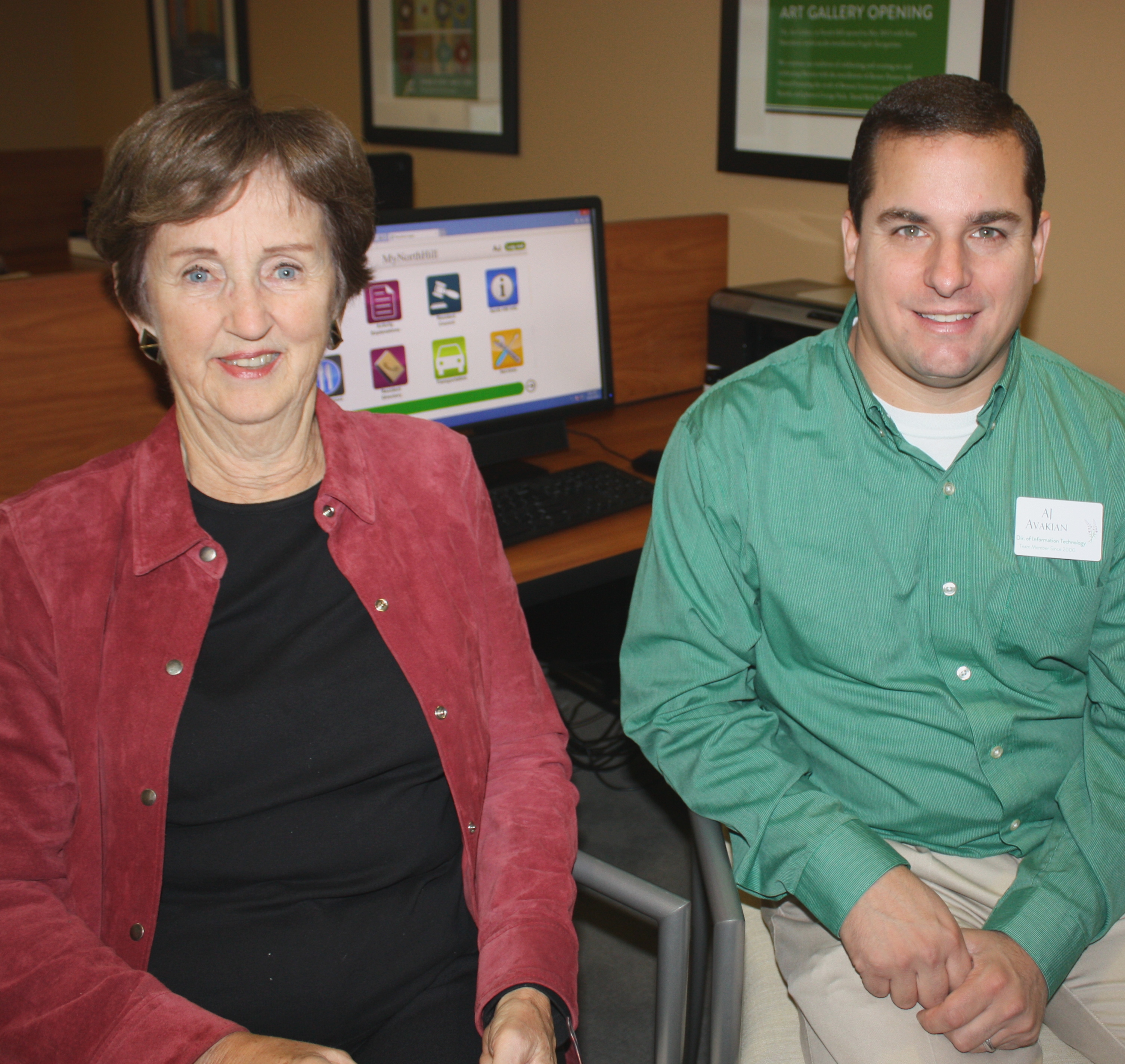 A North Hill resident, Rosemary Pierson, working with AJ Avakian, IT Director at North Hill, spearheaded this initiative to implement Touchtown's senior-friendly solution.