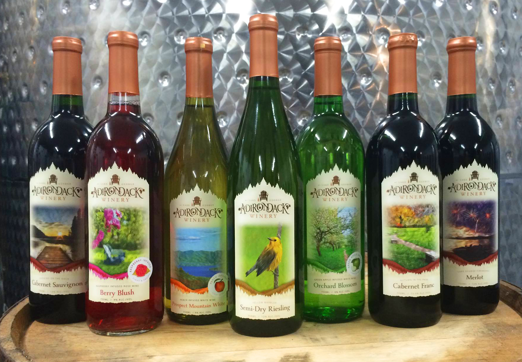 Adirondack Winery shows off the new labels of several wines