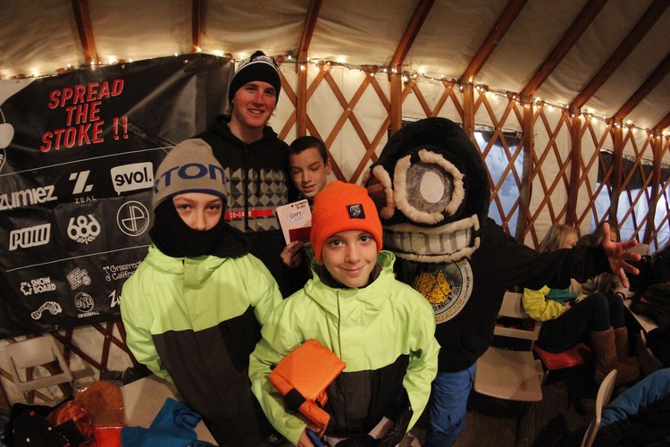 Campers getting warm and winning prizes at Sunburst Ski Resort