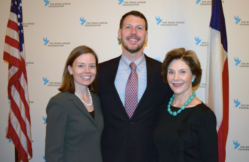 Mike and Erin Covert with former First Lady, Laura Bush.