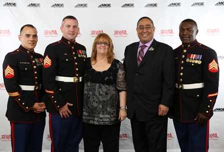 Judy and Luis Colon with US Marines at Toys for Tots Benefit Dinner