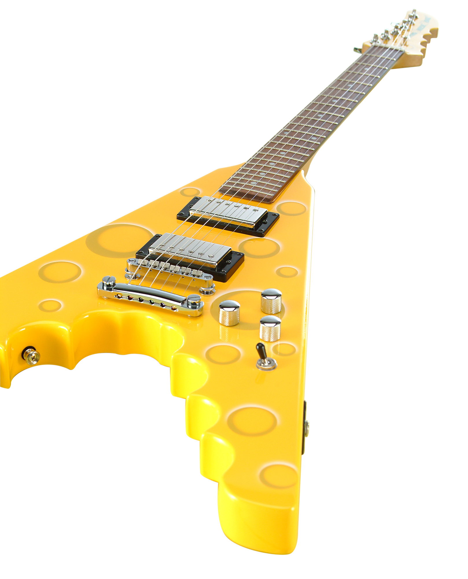 Archer Flyer Cheese Wedge Electric Guitar, angle view