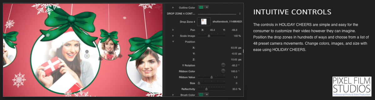 Holiday Cheer Theme for Final Cut Pro X from Pixel Film Studios