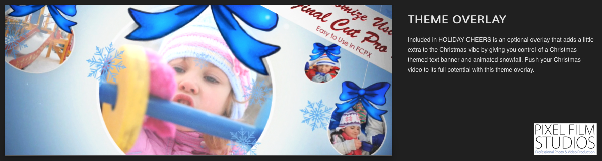 Holiday Cheer Theme for Final Cut Pro X from Pixel Film Studios