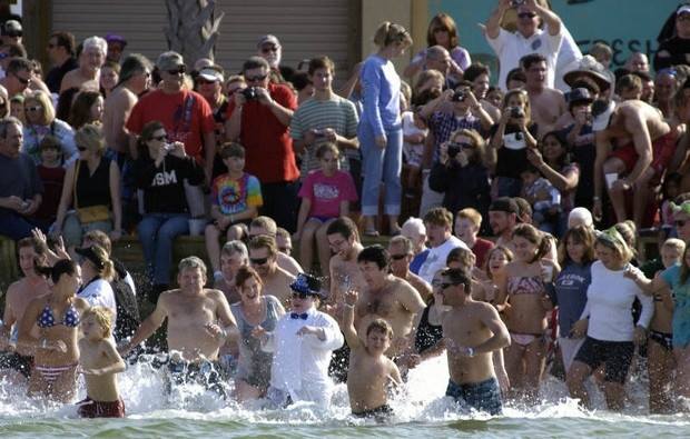 Scenes from the Pensacola Beach Polar Bear plunge captured by the Pensacola Beach Chamber of Commerce