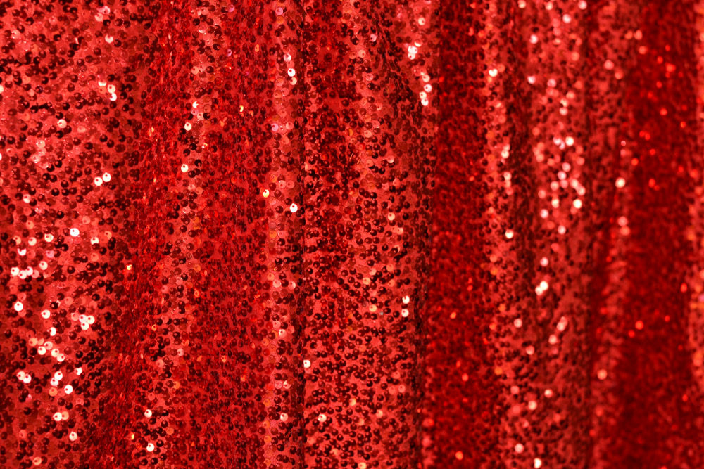 Red Sequin Fabric Backdrop