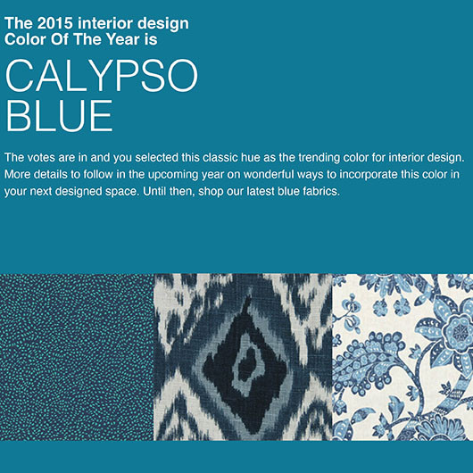 Robert Allen 2015 Interior Designer Color of the Year, Calypso Blue