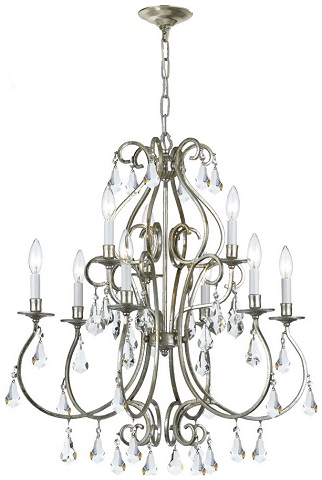 Crystorama 5019-OS-CL-MWP - majestic wood polished crystal chandelier