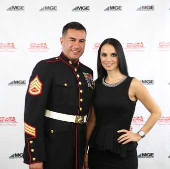 Batya Maman With US Marine at Toys for Tots Fundriaser