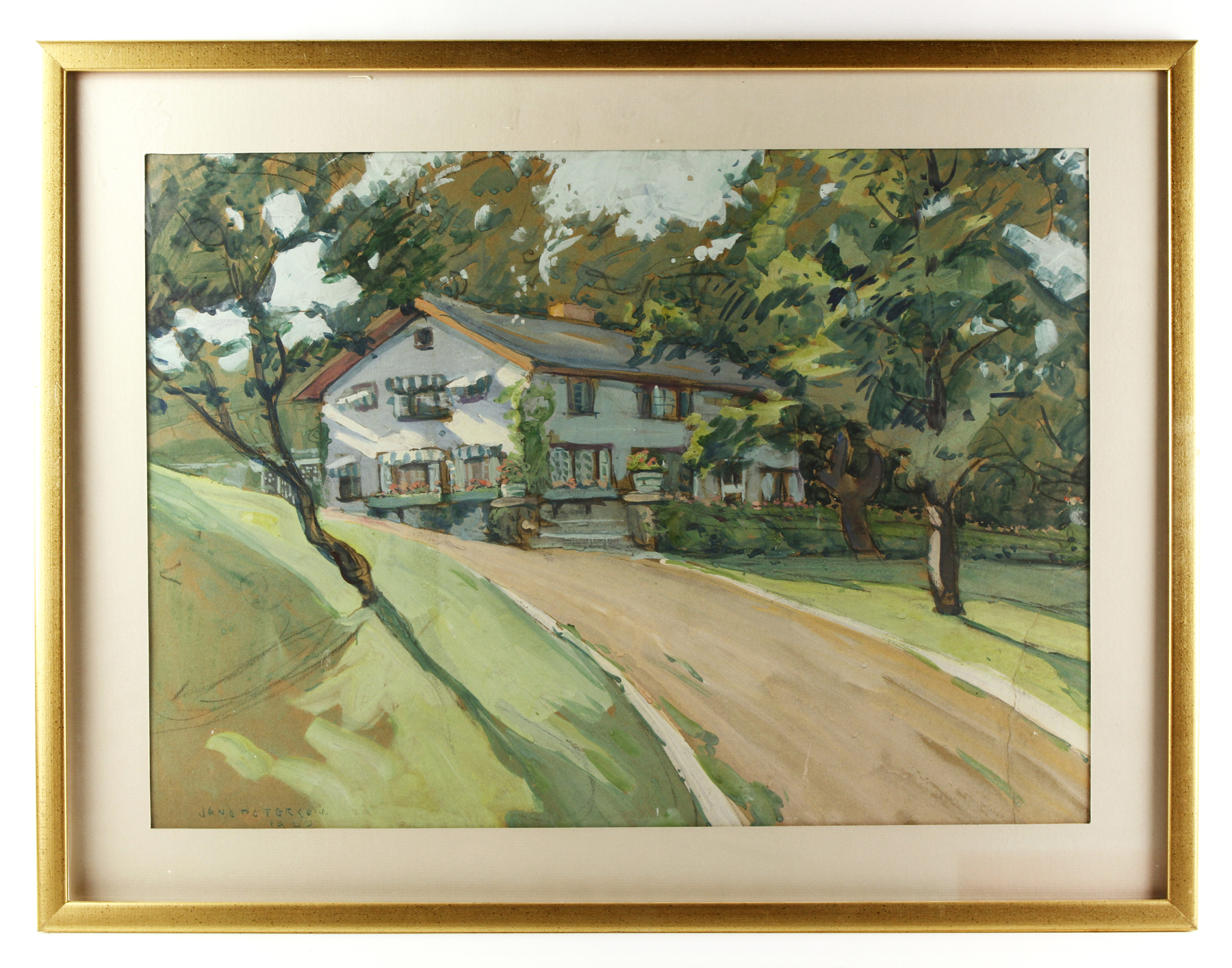 Jane Peterson (American, 1876-1965), "Ossining," gouache on paper