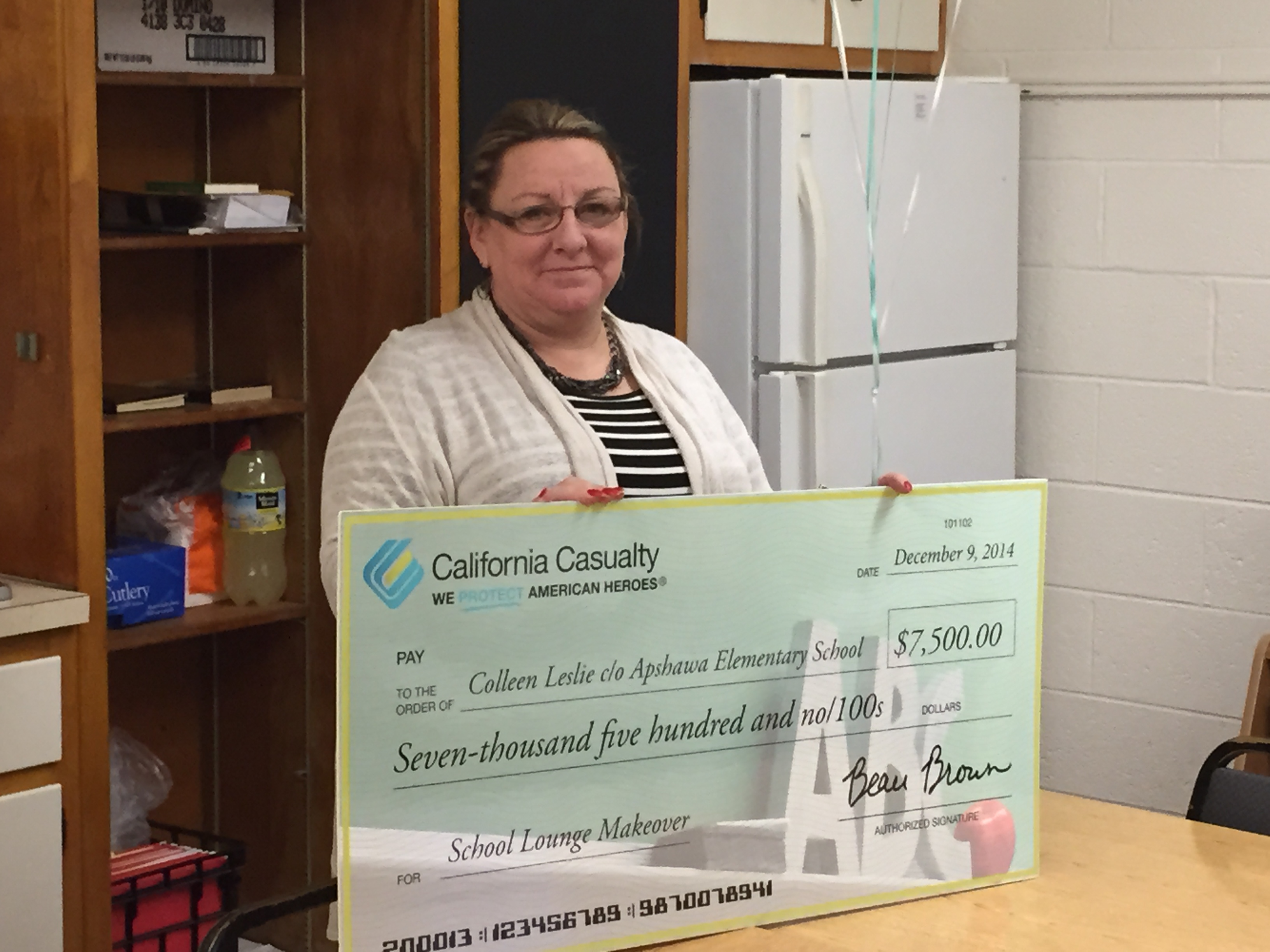 Apshawa Elementary School Lounge Makeover Winner Colleen Leslie.