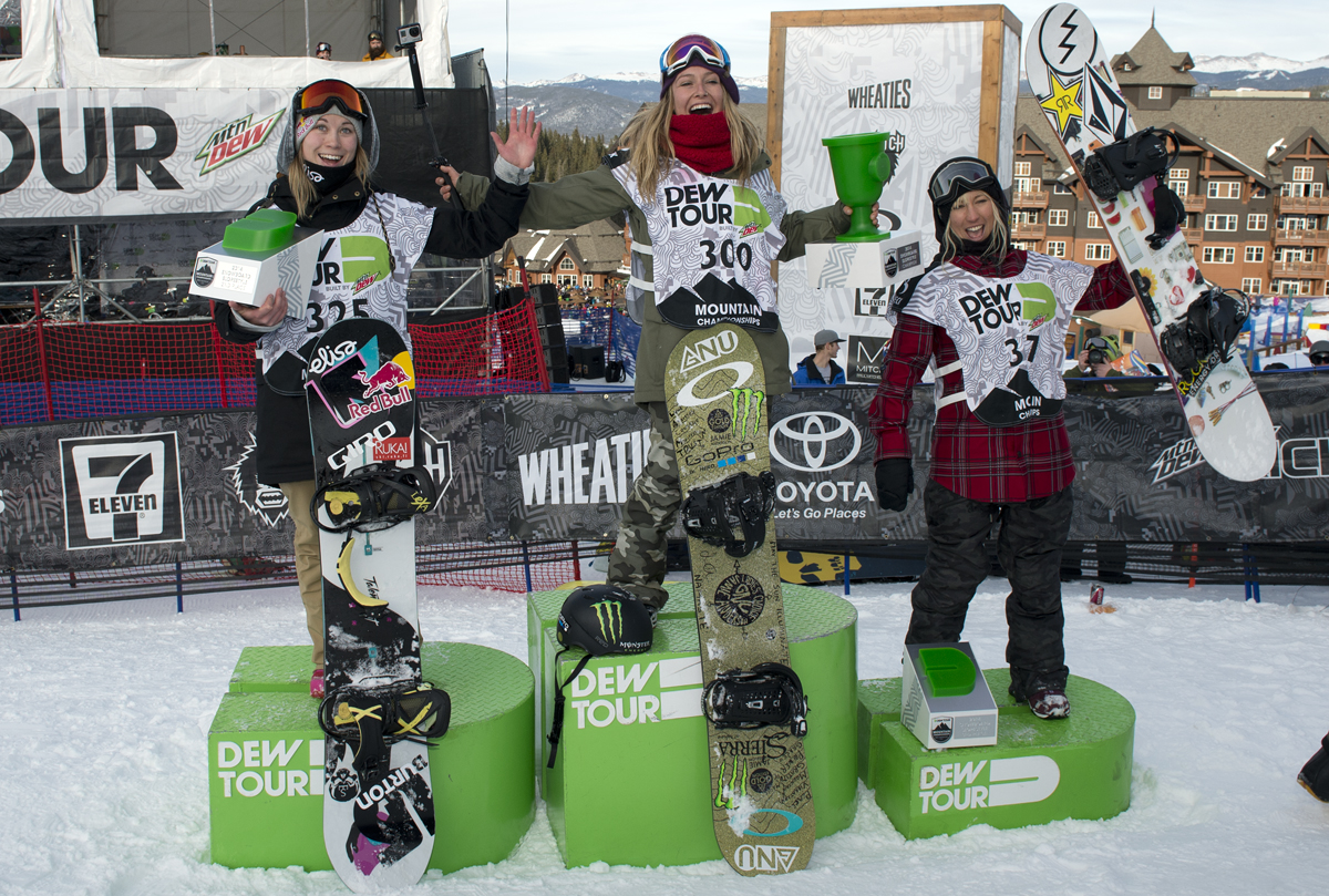 Monster Energy's Olympic Gold Medalist  Jamie Anderson Wins Women's Snowboard Slopestyle at the Dew Tour Winter Championships in Breckenridge