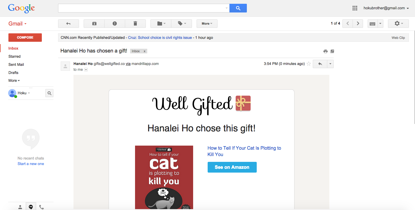 Chosen Gift Email