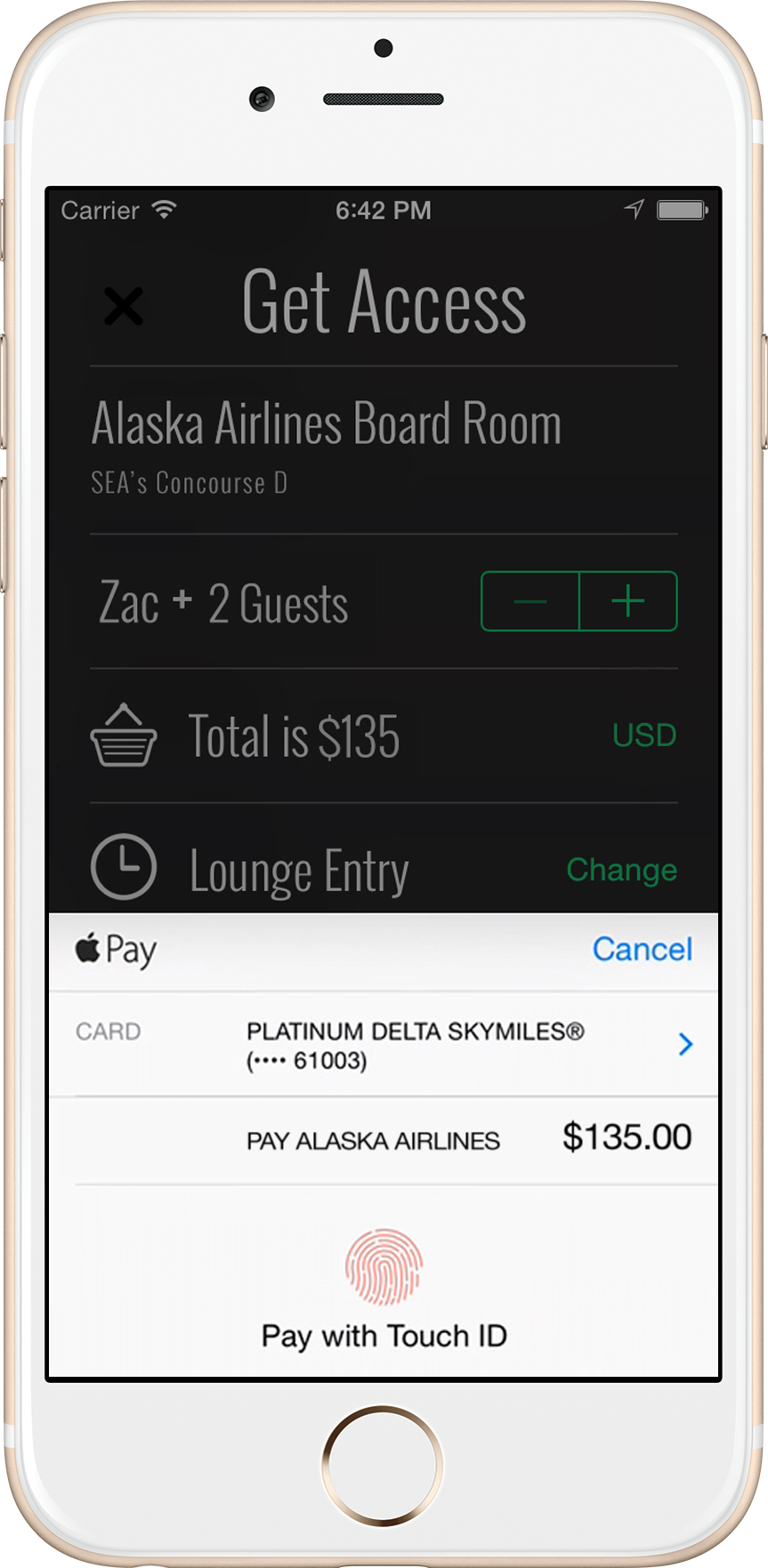 Alaska Airlines Board Room Apple Pay