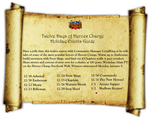 Heroes Charge Holiday Events Guide