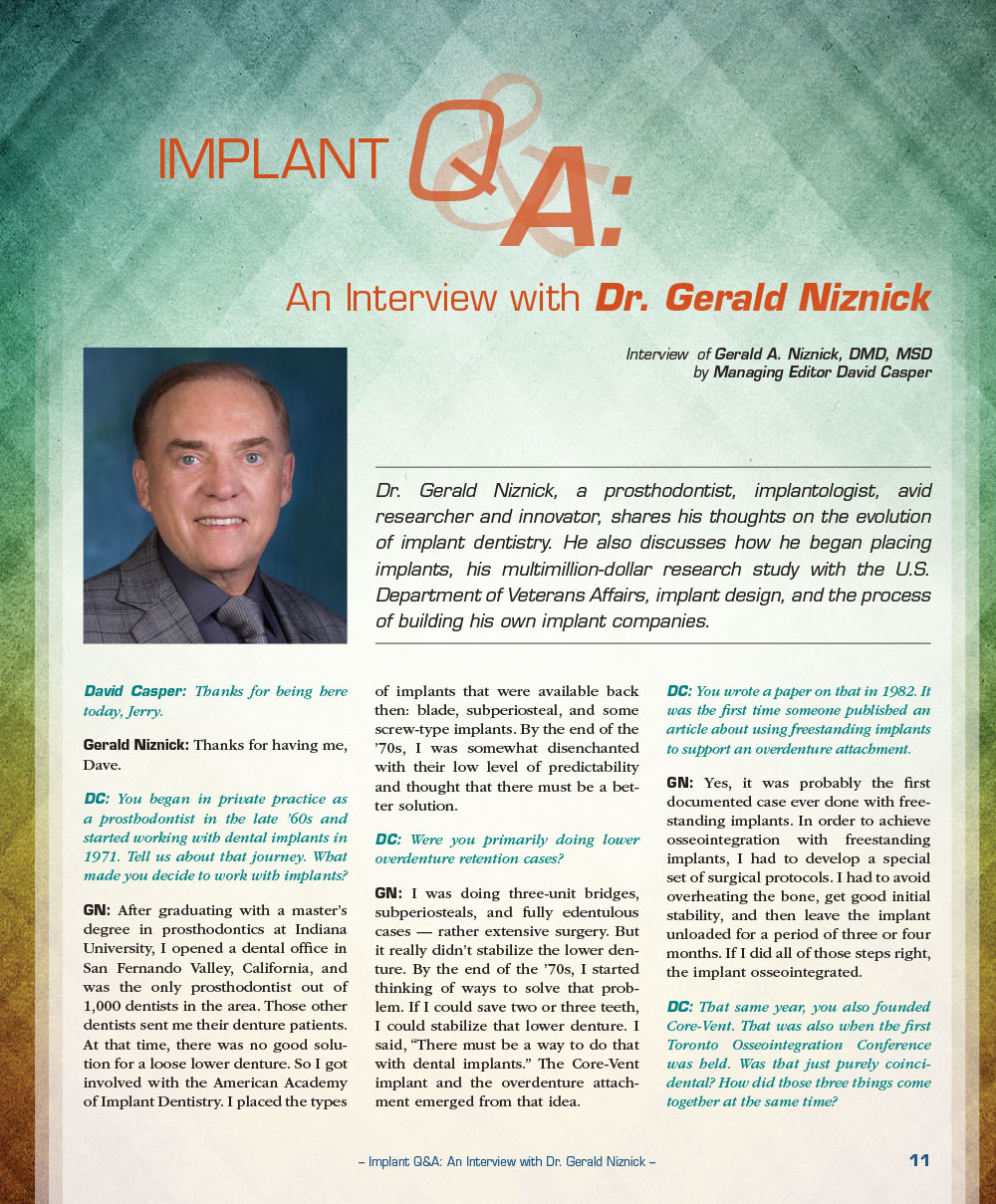 Implant Q&A: An Interview with Dr. Gerald Niznick