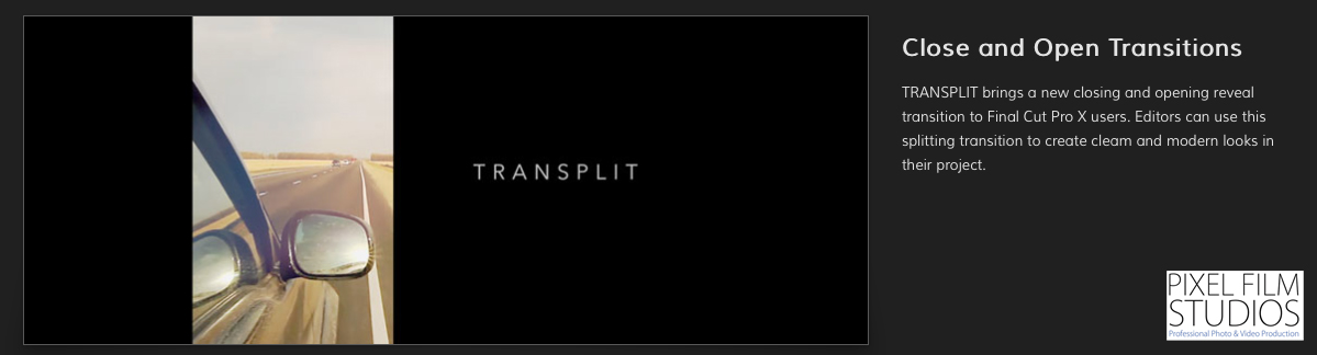TranSplit Transition Pack from Pixel Film Studios for FCPX