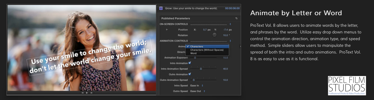 ProText Volume 8 Text Plugin from Pixel Film Studios for FCPX