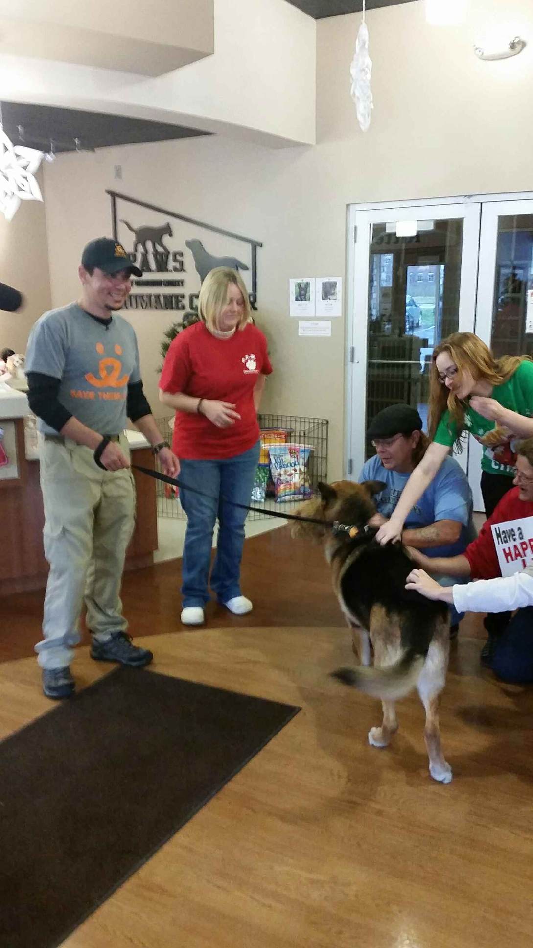 The staff at PAWS of Dearborn County who cared for Bela say adieu to dog they cared for after his owner died