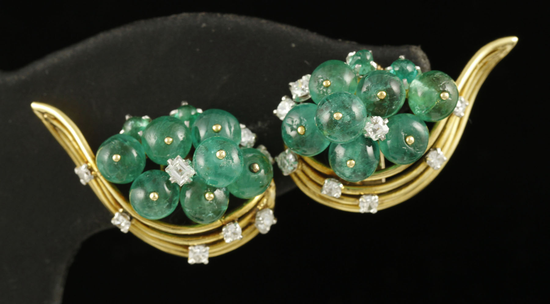Cartier 18K Diamond and Emerald Earrings