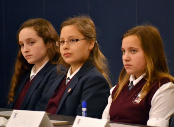 Contestants listening to the question in the Everest Academy National Geographic Society Geography Bee