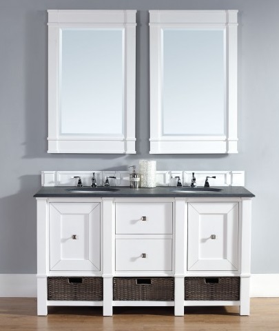 Madison 60″ Double Bathroom Vanity Cabinet in Cottage White 800-V60D-CWH from James Martin Furniture