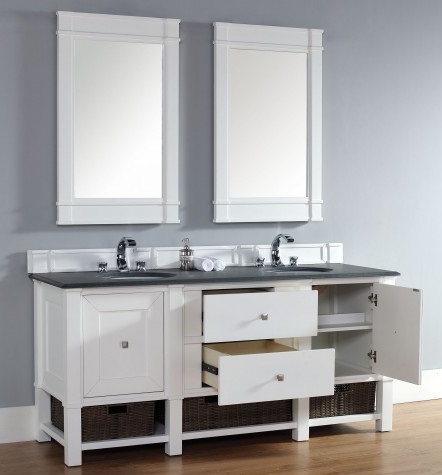 Madison 72″ Double Bathroom Vanity Cabinet In Cottage White 800-V72-CWH from James Martin Furniture