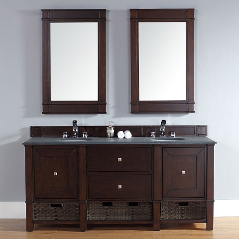 Madison 72″ Double Bathroom Vanity Cabinet in Burnished Mahogany 800-V72-BNM from James Martin Furniture