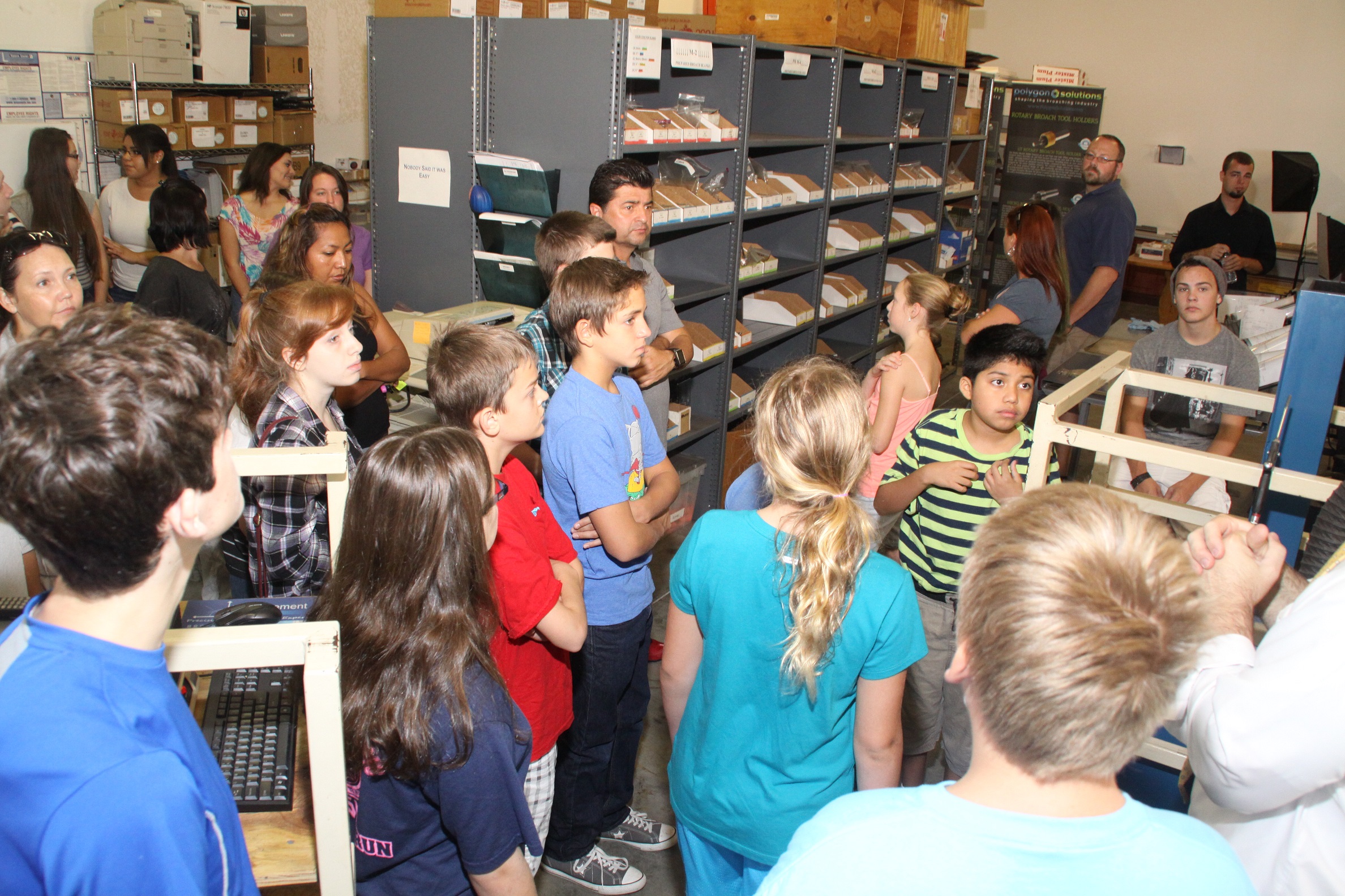 Students learn about manufacturing at Polygon Solutions Inc.